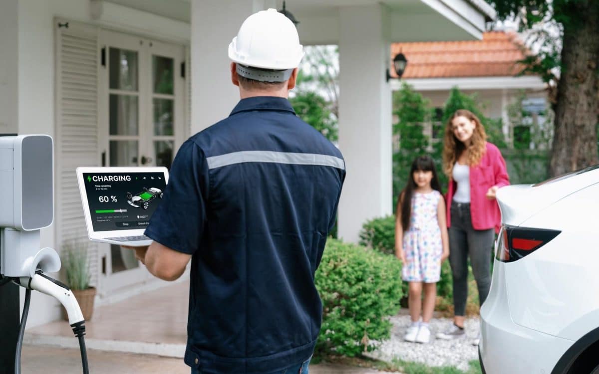Modern switchboard upgraded for EV ready home electrical system